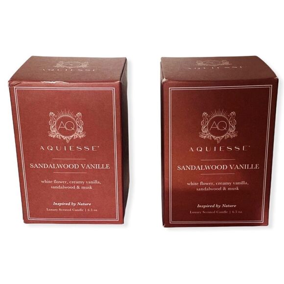 2x Aquiesse Luxe SANDALWOOD VANILLE Luxury Scented Candle Aesthetic 6.5 Oz - Picture 2 of 7